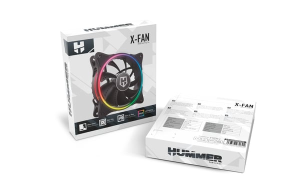 NOX NXHUMMERXFAN sistema di raffreddamento per computer PC case Fan 12 cm Nero