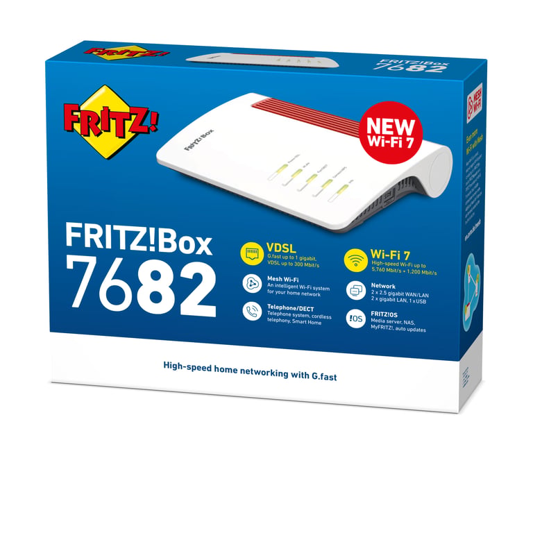 FRITZ!Box 7682 routeur sans fil 2.5 Gigabit Ethernet Bi bande 2 4 GHz / 5 GHz Neuf - vue 2