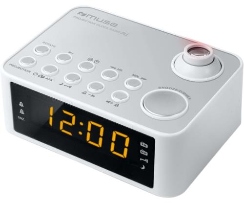 Radio-Réveil MUSE M-178 PW – Double Alarme, Projection de l'heure - vue 2