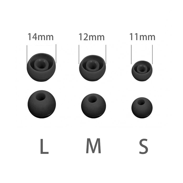 INF Coussinets d'oreille en silicone pour écouteurs intra-auriculaires 18 paires Noir - vue 2