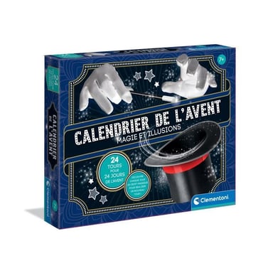 CLEMENTONI - Calendrier de l'avent Magie - 24 Jours : 24 Tours de magie - Manuel illustré pour apprendre les tours - Neuf