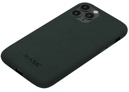 Coque en Suéde Alcantara Deluxe pour Apple iPhone 11 Pro, Vert minuit