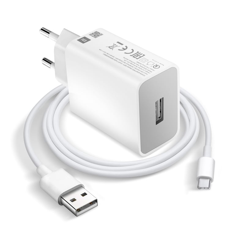 Xiaomi Chargeur secteur USB - MDY-10-EF - 18W - Quick Charge 3.0 - Câble USB-C inclus