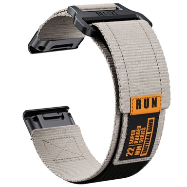 Bracelet Tissé en Nylon pour Garmin Fenix 8 Grey Orange 22 mm - Neuf