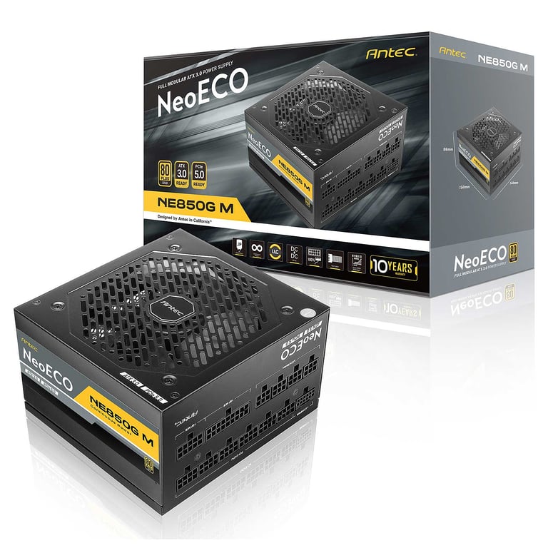 Antec NeoECO Gold Modular NE850G Alimentation électrique interne ATX12V 3.0 80 PLUS Gold CA 100 240 V 850 Watt PFC active Europe - vue 2
