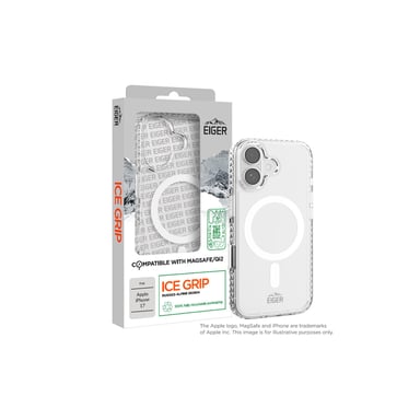 EIGER Funda Transparente Ultra-reforzada Magsafe Ice Grip *Prueba de Caída 3 Metros* para iPhone 17