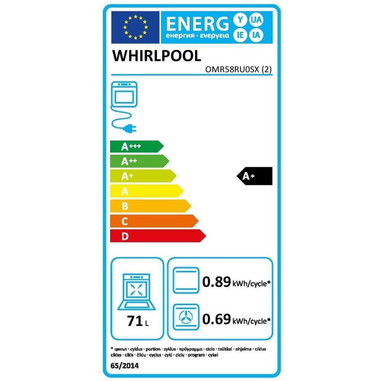 Four encastrable Pyrolyse + Hydrolyse Multifonction WHIRLPOOL OMR58RU0SX Inox Porte froide 595 x 551 x 583 cm - vue 4