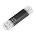 Unidad flash USB 3.0 Laeta Twin'', 64 GB, 40 MB/s, negra