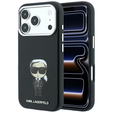 Étui Karl Lagerfeld Smooth Ikonik pour iPhone 18 Pro Max / 17 Pro Max, noir