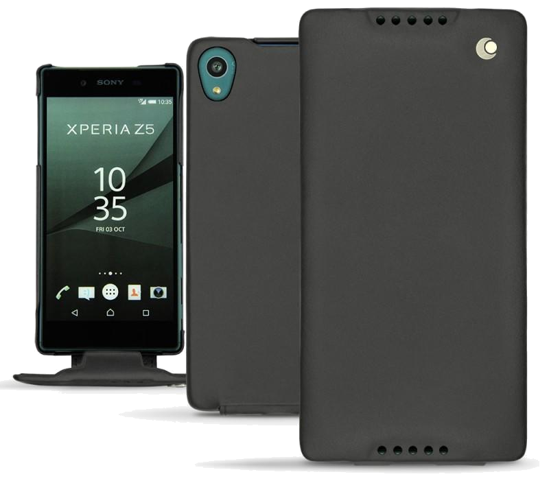 Housse cuir Sony Xperia Z5 - Rabat verticalNoir