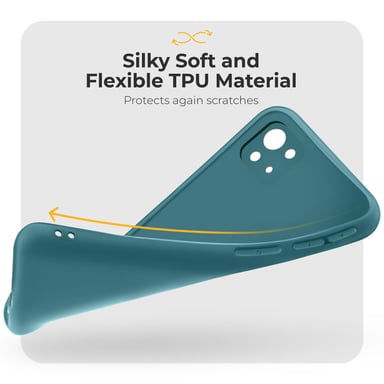 Moozy Minimalist Series Funda de silicona para Xiaomi Mi 11 Lite 5G y 4G, Gris Azul - Acabado Mate, Funda protectora ultradelgada de TPU suave y ligera con superficie mate