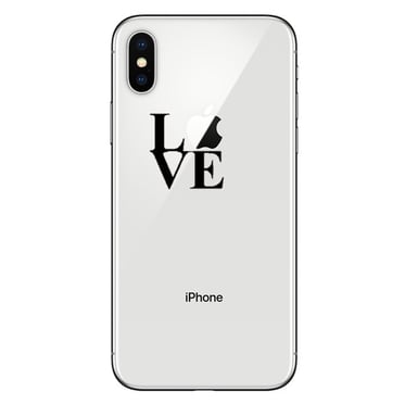 Coque Silicone IPHONE Xs Love Fun APPLE Amour Pomme Transparente Protection Gel Souple
