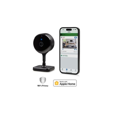 Telecamera di sorveglianza interna sicura Eve, privacy assoluta, HomeKit Secure Video, notifiche iPhone iPad