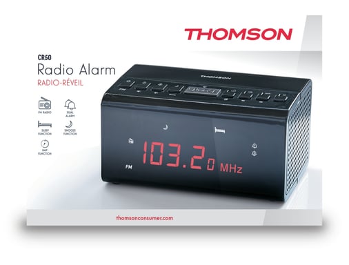 Thomson CR50 Radio portable Horloge Noir