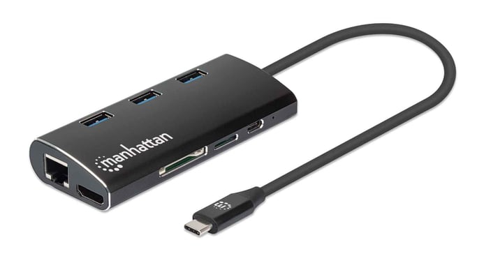 Manhattan 152440 base para portátil y replicador de puertos USB Tipo C Negro
