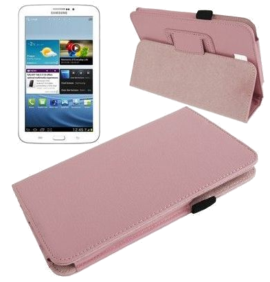 Housse Protection Tablette Tactile Rose Clair Samsung Galaxy Tab 3 P3200 7' Faux cuir YONIS