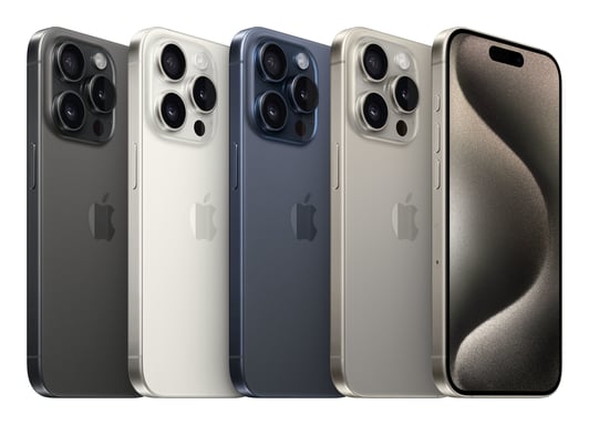 iPhone 15 Pro (5G) 128 GB, bianco titanio, sbloccato