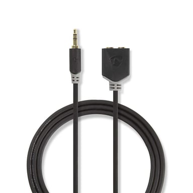 Nedis CABW22100AT02 câble audio 3,5mm 2 x 3.5mm Anthracite - Neuf