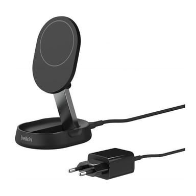 Belkin Estación de carga retráctil por inducción MagSafe Qi2 15W 2 en 1 para iPhone Negro