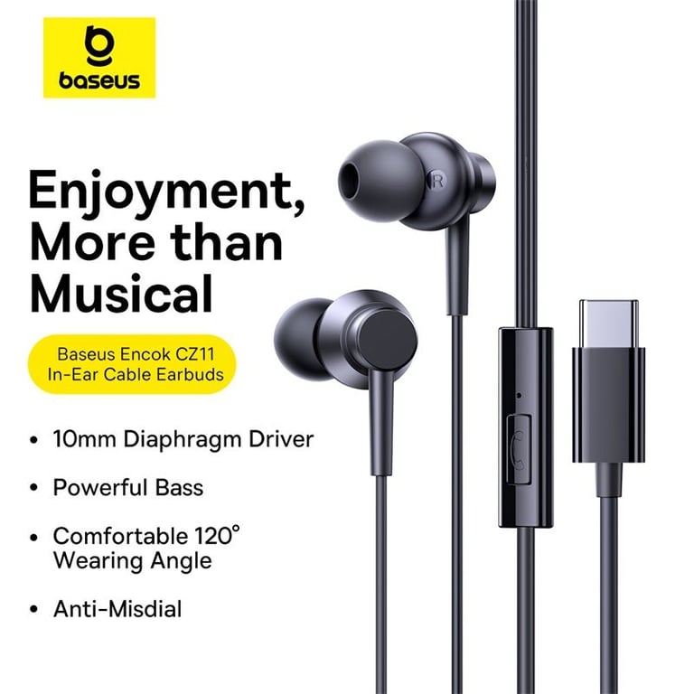 Baseus ENCOK CZ11 W? EARPHONES CLUSTER casque Avec fil Ecouteurs AppelsMusiqueSportAu quotidien Neuf - vue 3