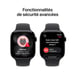 Apple Watch Series 11 GPS 46mm Boitier en Aluminium Noir de Jais avec Black Sport Band - S/M