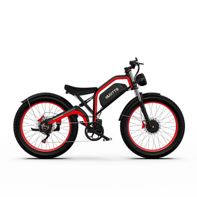Vélo Électrique Duotts N26 - Moteur 750W*2 Batterie 48V20Ah Autonomie 60KM Freins à Disque - Noir Rouge - Neuf