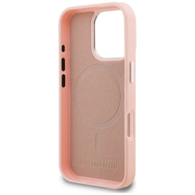 Custodia Karl Lagerfeld Initial & Metal Logo MagSafe per iPhone 16 Pro Max, rosa