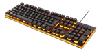 DELTACO GAMING - DK210 - Tastiera a membrana in alluminio a 105 tasti, LED arancione, QWERTY
