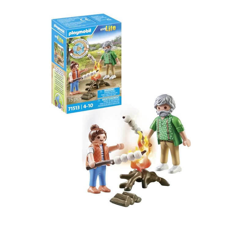 Playmobil My Life 71513 Grand père petite fille et feu de camp - vue 3