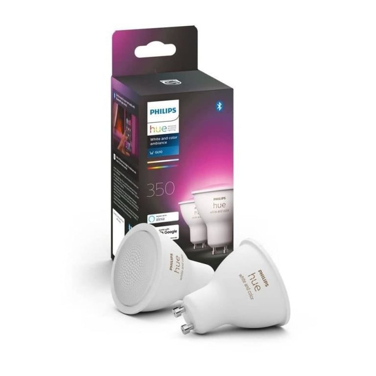 Pack de 2 ampoules connectées Philips Hue White and Color Ambiance GU10