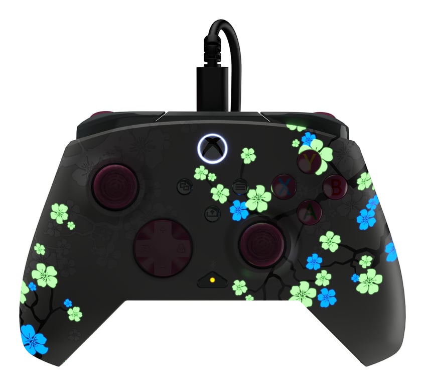 Turtle Beach Rematch Advanced Cherry Blossom Manette de jeu filaire - Licence Xbox Series XS, Xbox One et PC avec Phosphorescent, Boutons Programmables, Gâchettes, commandes audio et câble de 2.5 m - Neuf