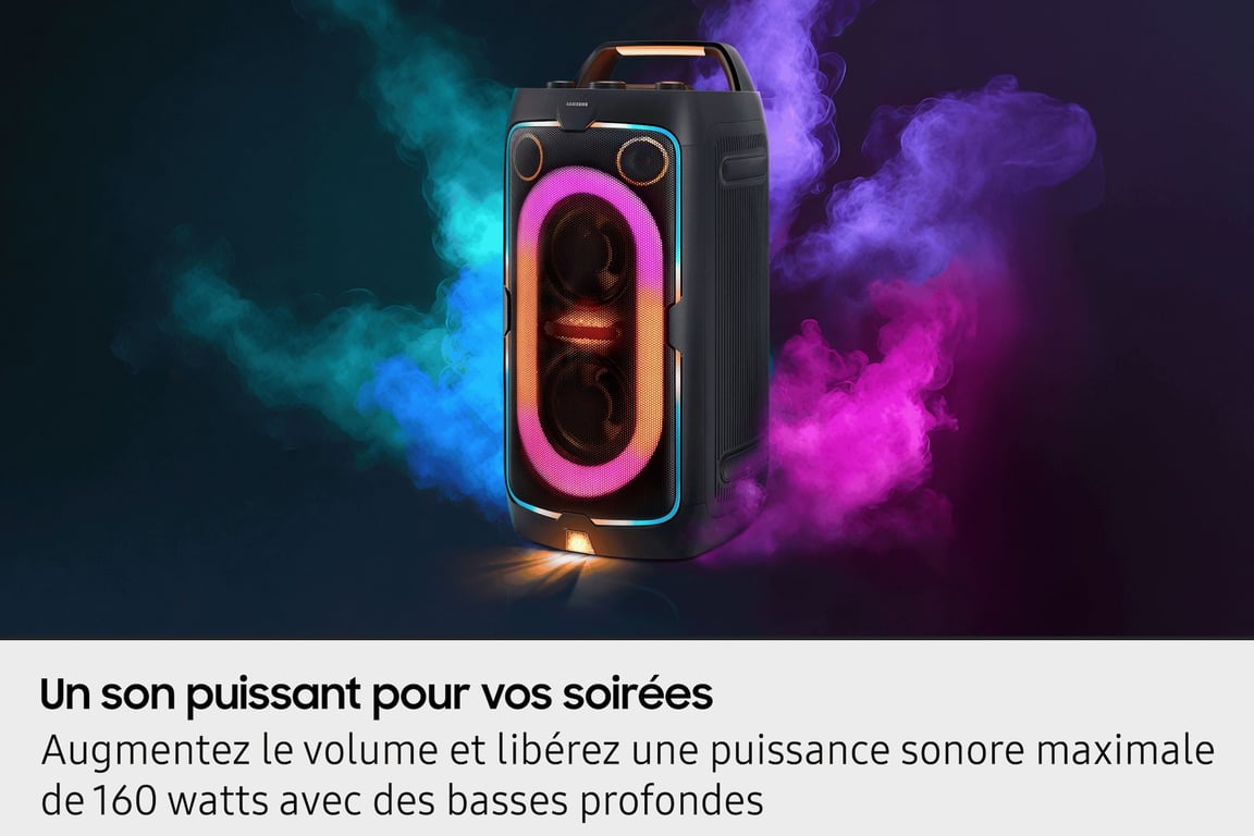 Enceinte Sono DJ Samsung Sound Tower MX-ST40F – 160W, Batterie 12h - vue 8