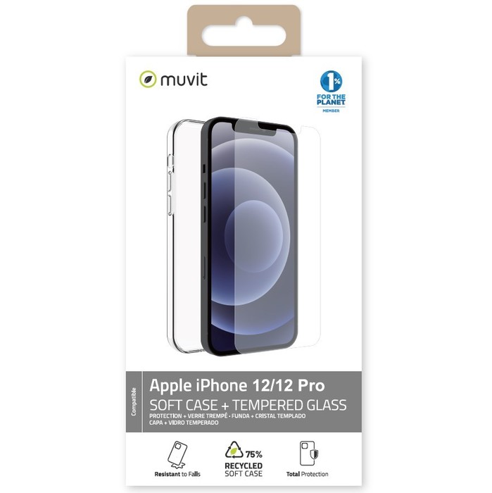 Pack coque Recycletek Muvit For Change pour iPhone 12iPhone 12 Pro + Verre trempé - vue 5
