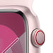 Watch Series 9 GPS + Cellulaire, boitier en aluminium de 45 mm avec boucle en caoutchouc, Rose, M/L