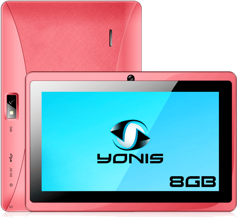 Tablette 7 Pouces Tactile Ips Quad Core Wifi Bluetooth Android Micro SD 8Go Rose Plastique YONIS