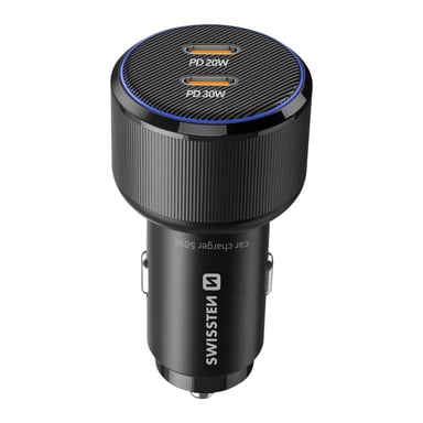 Caricatore per auto a ricarica rapida 50W 2x USB-C Power Delivery