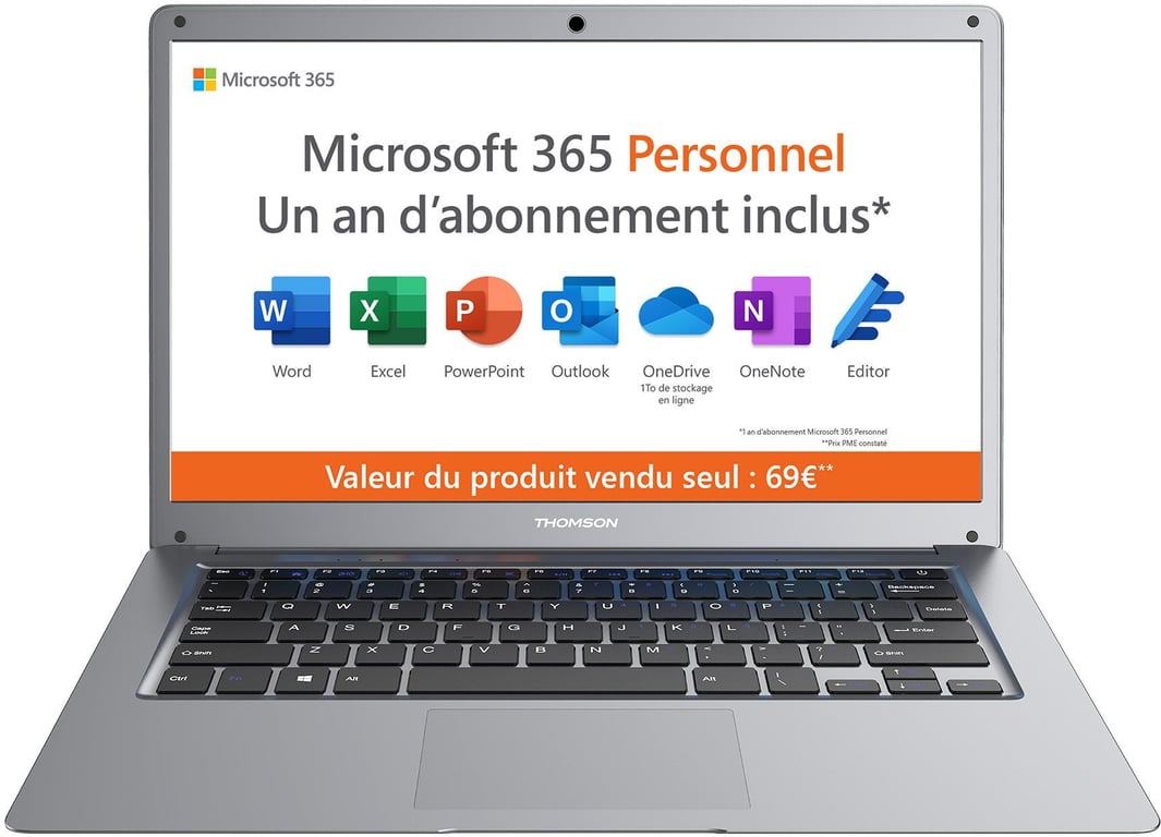 PC Portable THOMSON N14C4SL128MS 14 Intel Celeron RAM 4 GB SSD Housse de protection + - vue 3