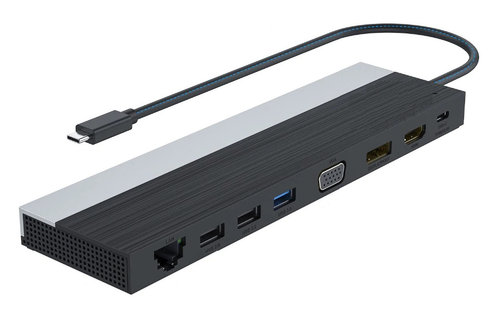 DLH STATION D'ACCUEIL USB C 4K TRIPLE AFFICHAGE DP / HDMI / VGA Neuf