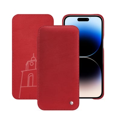 Housse cuir Apple iPhone 15 Pro Max -  - Rouge - Cuir lisse premium