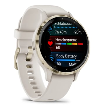 Garmin Venu 3S 3,05 cm (1,2'') AMOLED digitale 390 x 390 pixel Touchscreen Oro, Avorio Wifi GPS (satellite)