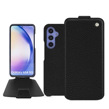 Housse cuir Samsung Galaxy A54 -  - Noir - Cuir grainé