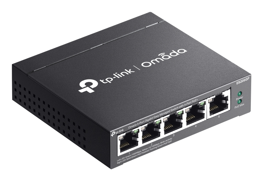 TP-Link Omada ES205G Gestionado Gigabit Ethernet (10/100/1000) Energía sobre Ethernet (PoE) Negro