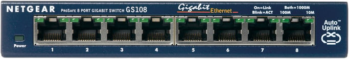 NETGEAR GS108GE commutateur réseau Non-géré Gigabit Ethernet (10/100/1000) Bleu - Neuf