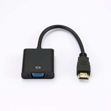 Adaptateur VGA femelle vers HDMI mâle - HDMI fiche or - Noir - Câble 15 cm - en sachet