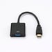 Adaptateur VGA femelle vers HDMI mâle - HDMI fiche or - Noir - Câble 15 cm - en sachet