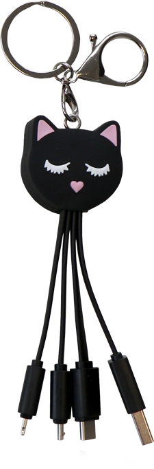 Câble Usb Amicro Usb & Usb C & Lightning Chat Yello Koko Bigben Le Câble - vue 2