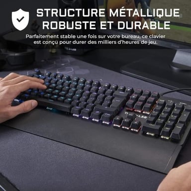 Tastiera da gioco meccanica G-Lab Keyz Carbon-E RGB (interruttore blu) (nero)