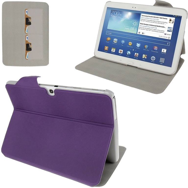 Housse de Protection Cuir Violet Samsung Galaxy Tab 3 10 P5200 Support Integral Faux cuir YONIS