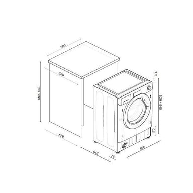 Lavasciuga da incasso CBD 485 D1, lavaggio 8 kg, asciugatura 5 kg, 1400 giri/min.