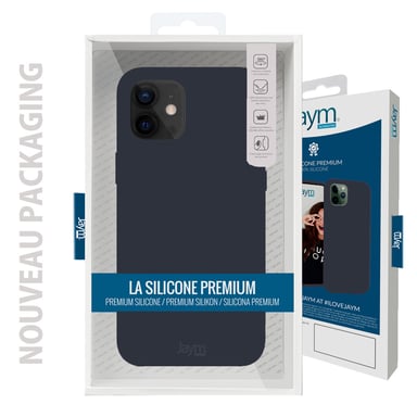 Funda de silicona premium azul para Apple iPhone 14 Plus -100% silicona y microfibra - Reforzada y ultra suave